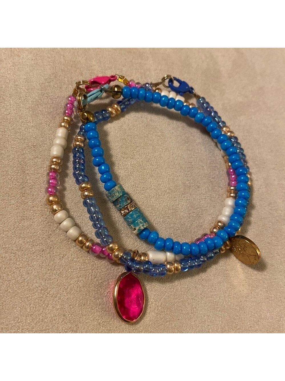 NEW Handcrafted Colorful 3 bracelet set.